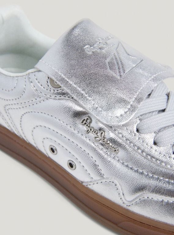 Zapatillas de piel metalizadas PEPE JEANS